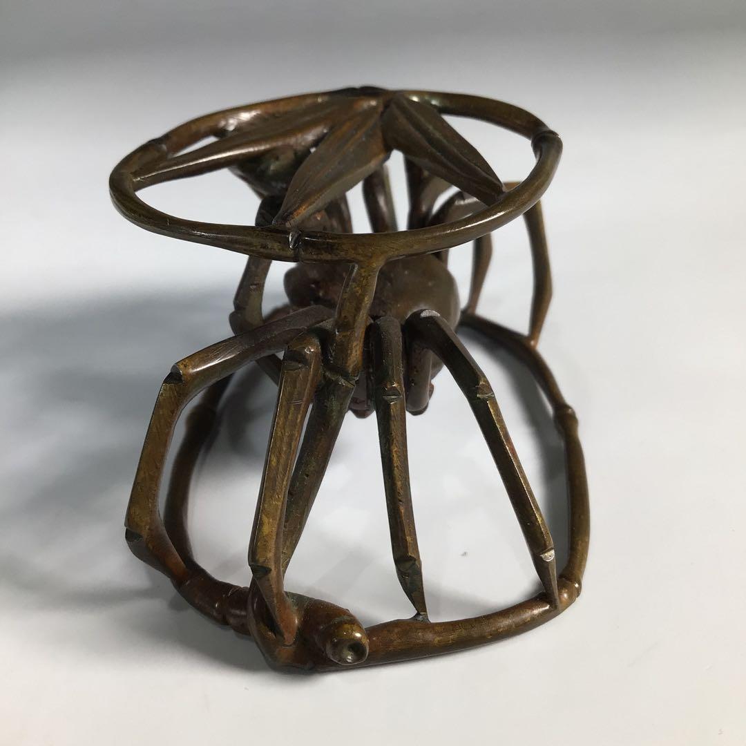 Ｍ９３２　蓋置　『銅製』『作家物』『笹蟹蓋置』　共箱　茶道具