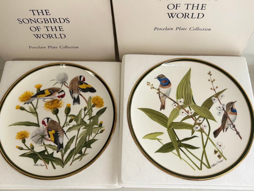 T13 フランクリン•ポーセリン「世界の鳴鳥」シリーズプレート皿 10枚 中古品