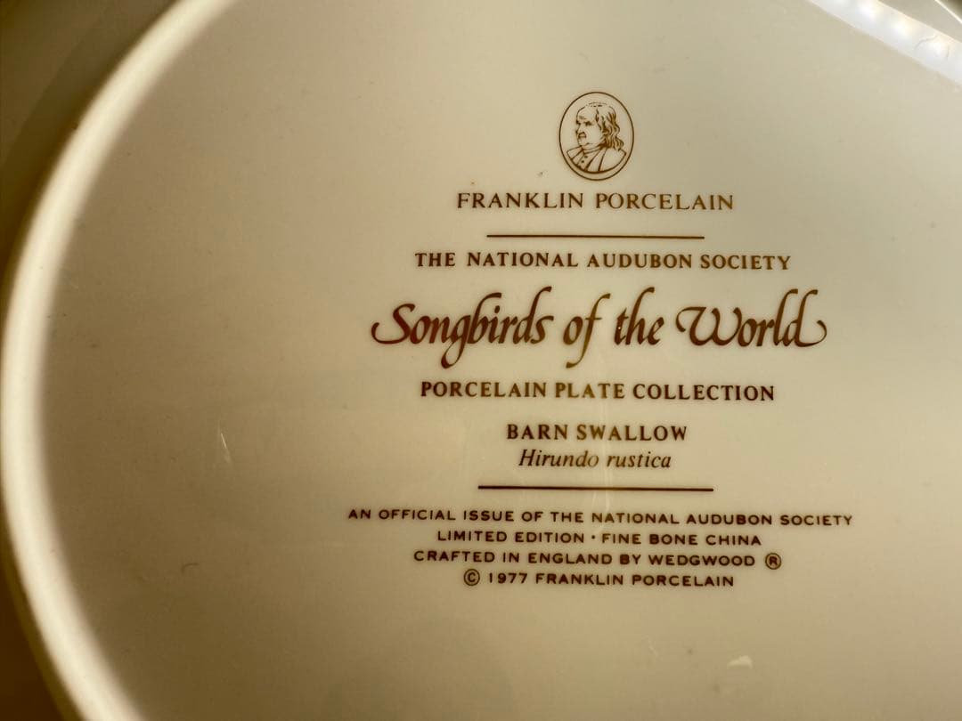 T13 フランクリン•ポーセリン「世界の鳴鳥」シリーズプレート皿 10枚 中古品
