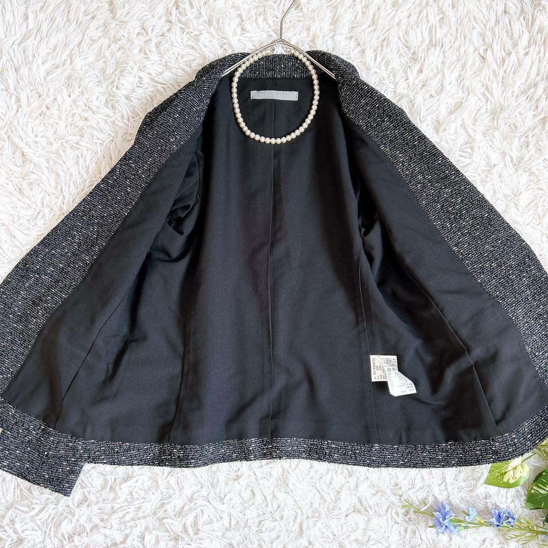 美品⁂セオリーリュクス⁂ツイードニット　テーラードジャケット　微ラメ　1B M