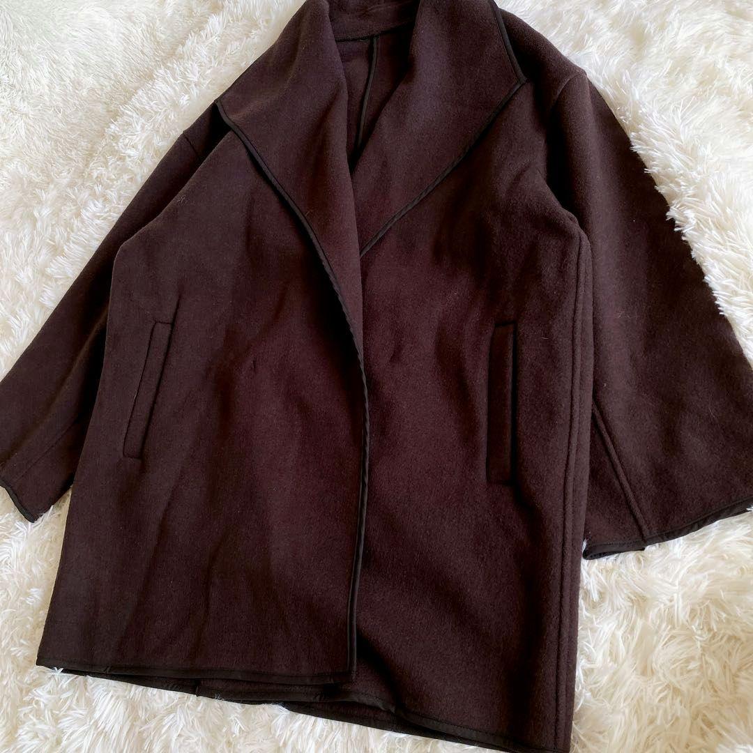 ガリャルダガランテ　リバーハーフコート　ブラウン　ガウンコート　パイピング　F