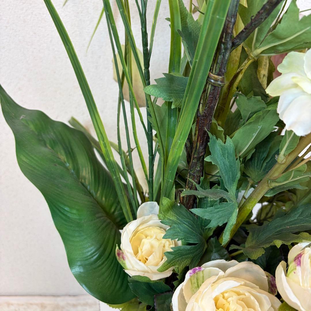 送料無料 造花アレンジメント 大型 アートフラワー スタンド エミリオ ロバ