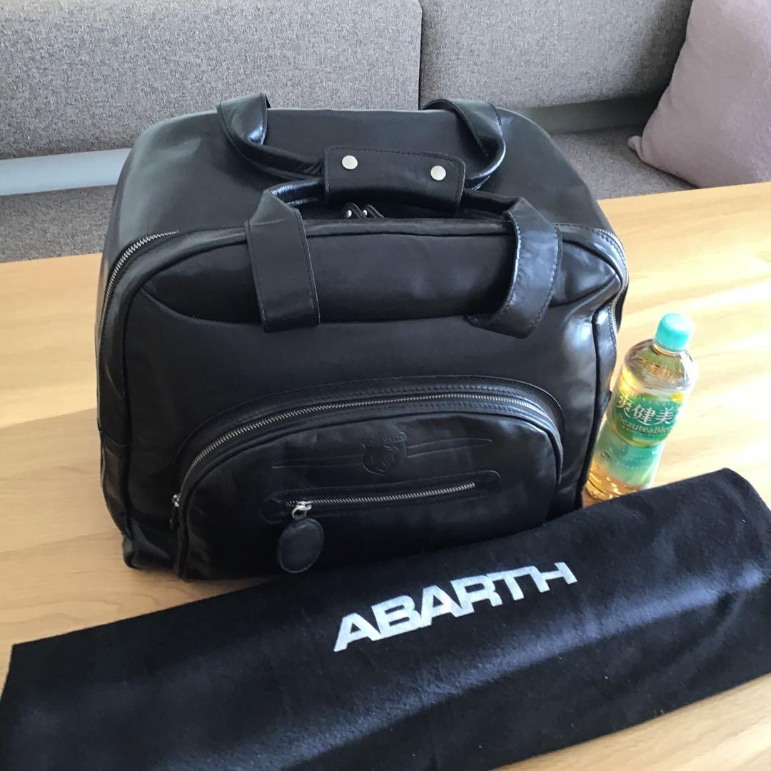 ABARTH 黒レザー ボストンバッグ