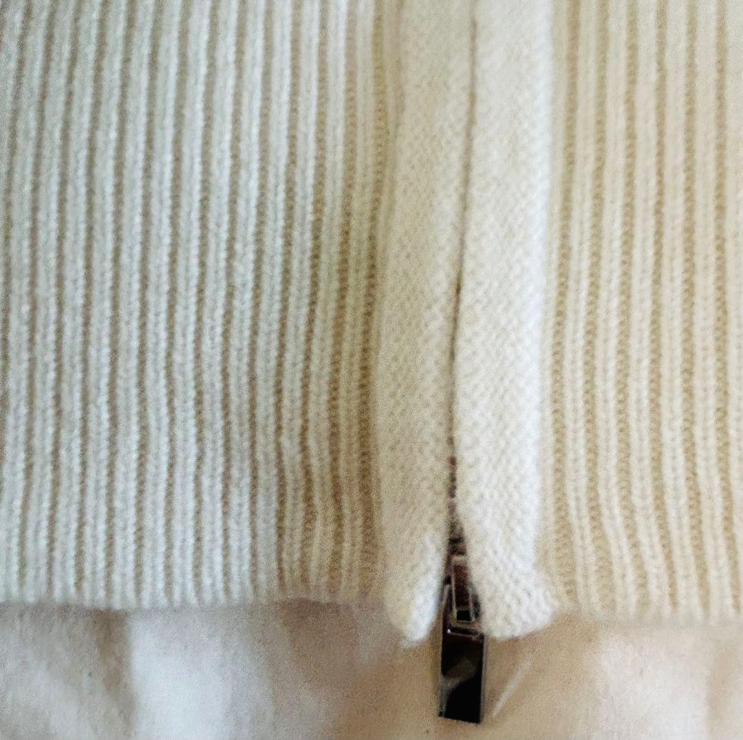 YONFA ヨンファウールカシミヤジップベストmilk【新品未使用】タグ付