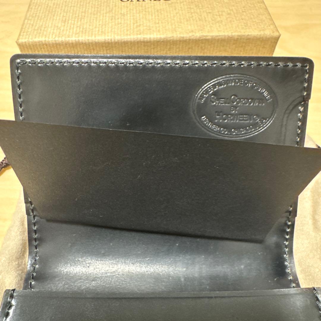 【未使用品】 GANZO SHELL CORDOVAN 2 名刺入れ ブラック