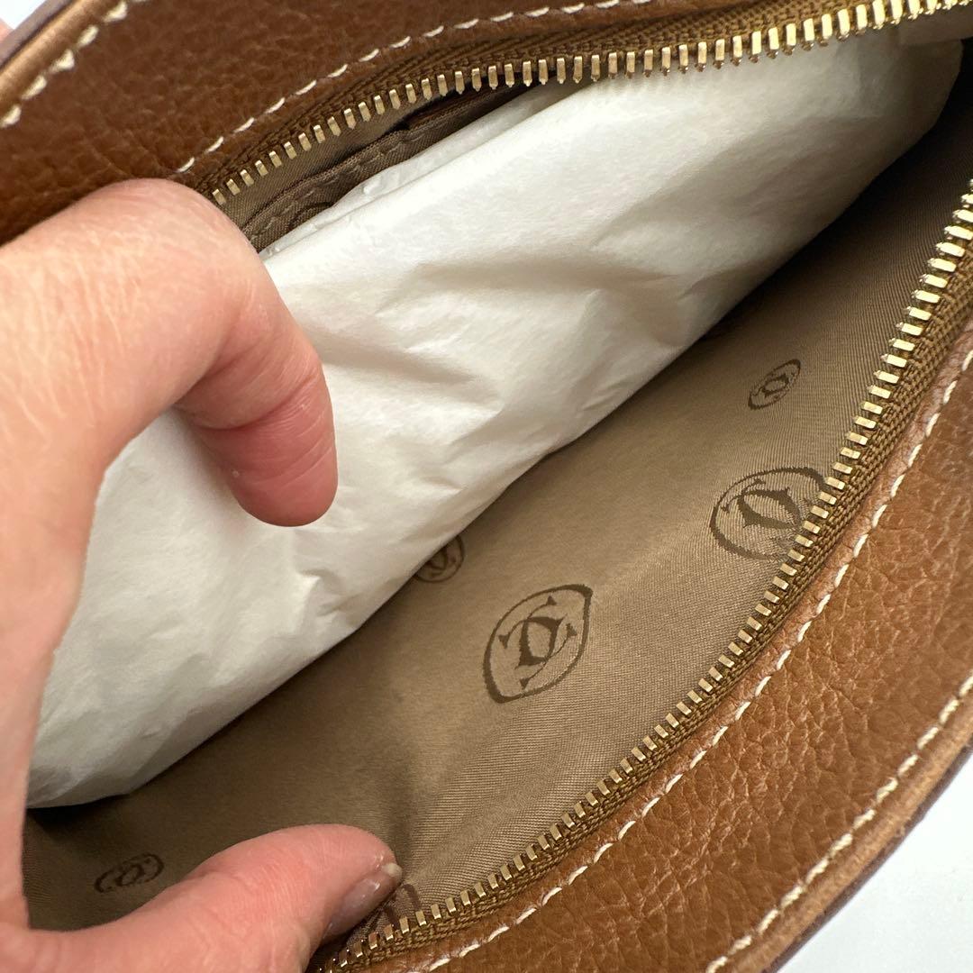 Cartier ブラウンレザークラッチバッグマストライン レザーポーチ新品未使用