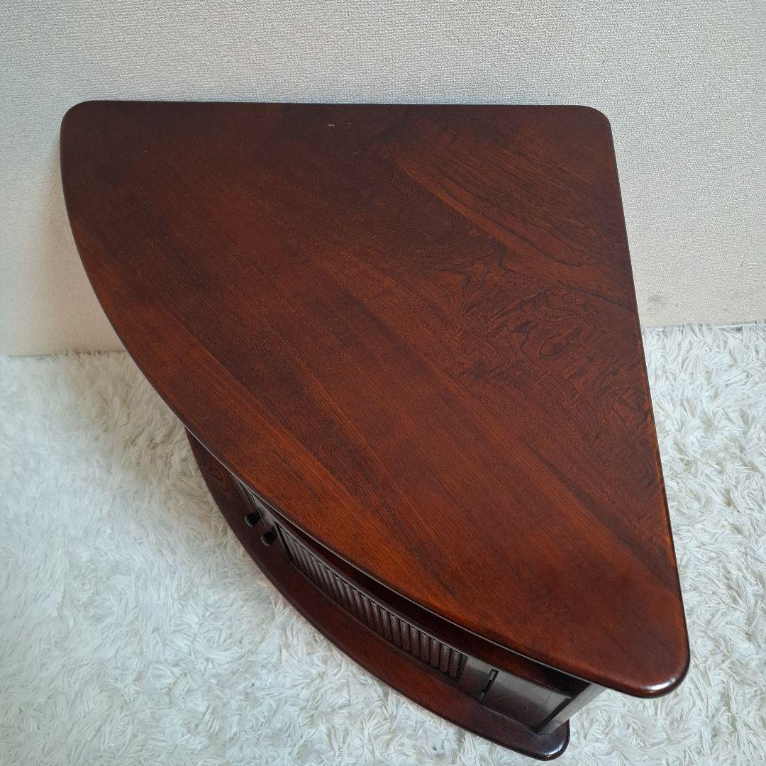 【希少】カリモク家具 テレビ台 三角コーナー 昭和 レトロ キャスター付き