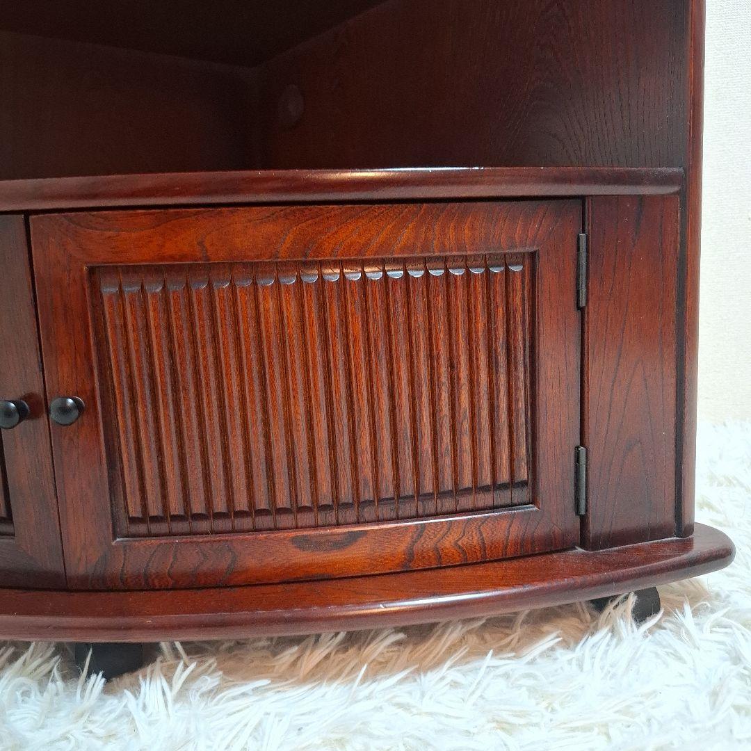 【希少】カリモク家具 テレビ台 三角コーナー 昭和 レトロ キャスター付き