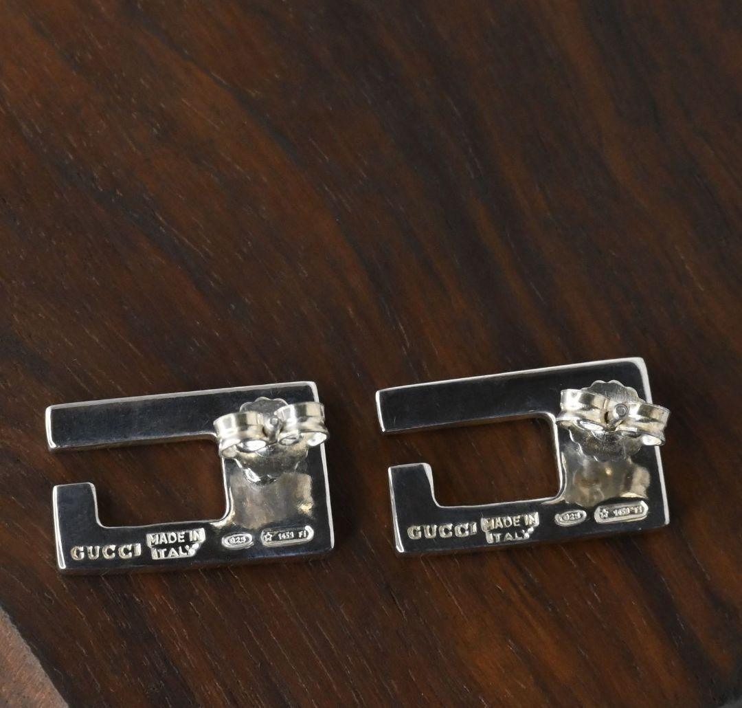 GUCCIピアス シルバーAg925 Gロゴ 【ほぼ新品・お買得品・研磨済美品】