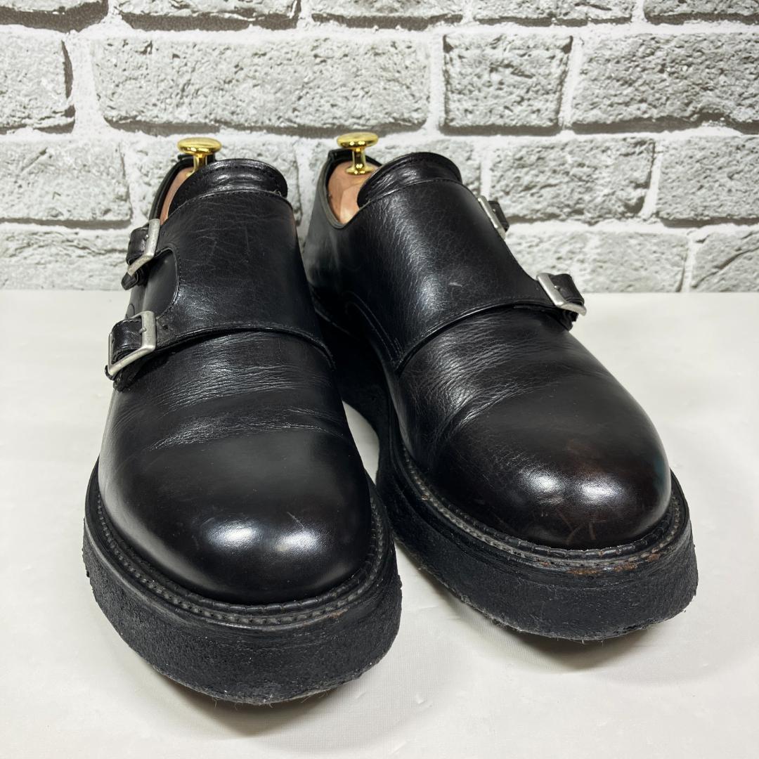 【人気デザイン】KIDS LOVE GAITE ダブルモンク レザー 黒 厚底