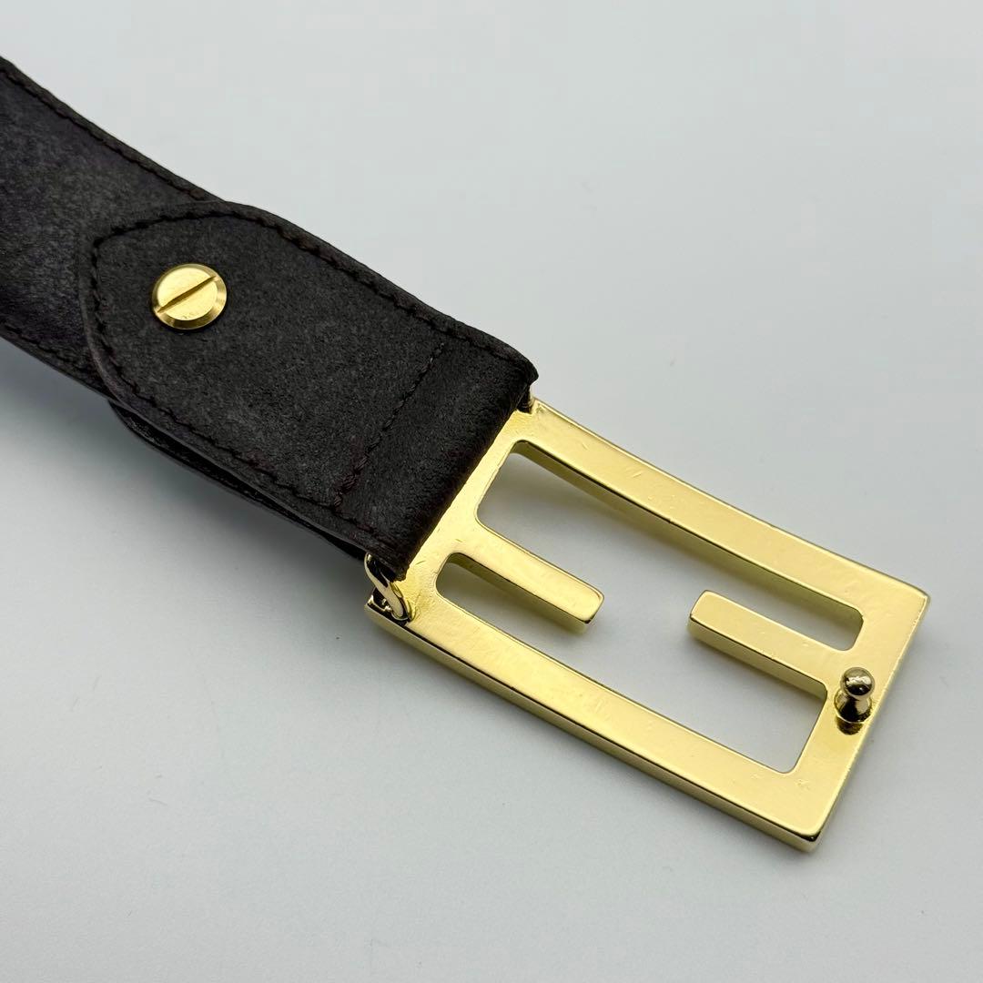 ✨良品✨FENDI ベルト FFバックル ゴールド金具箱付 純正ベルト 男女兼用