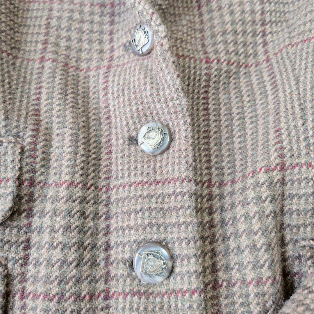 専用ローレンラルフローレン テーラードジャケット ウールチェック レザーパッ M