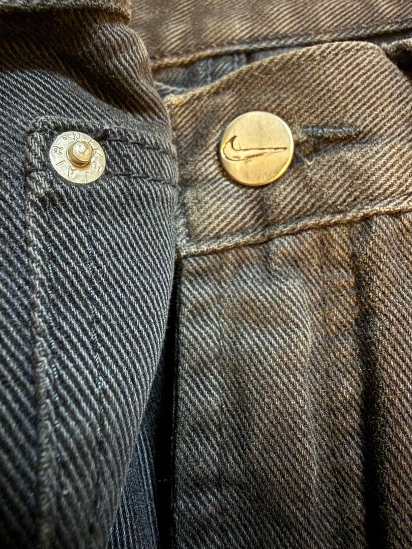 希少 良サイズ NIKE Archive バギー ワイド ブラック デニム