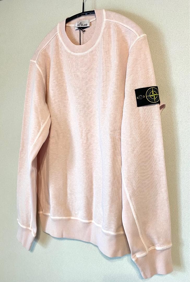 25SS【新品】STONE  袖ワッペンロゴ スウェット M ローズ