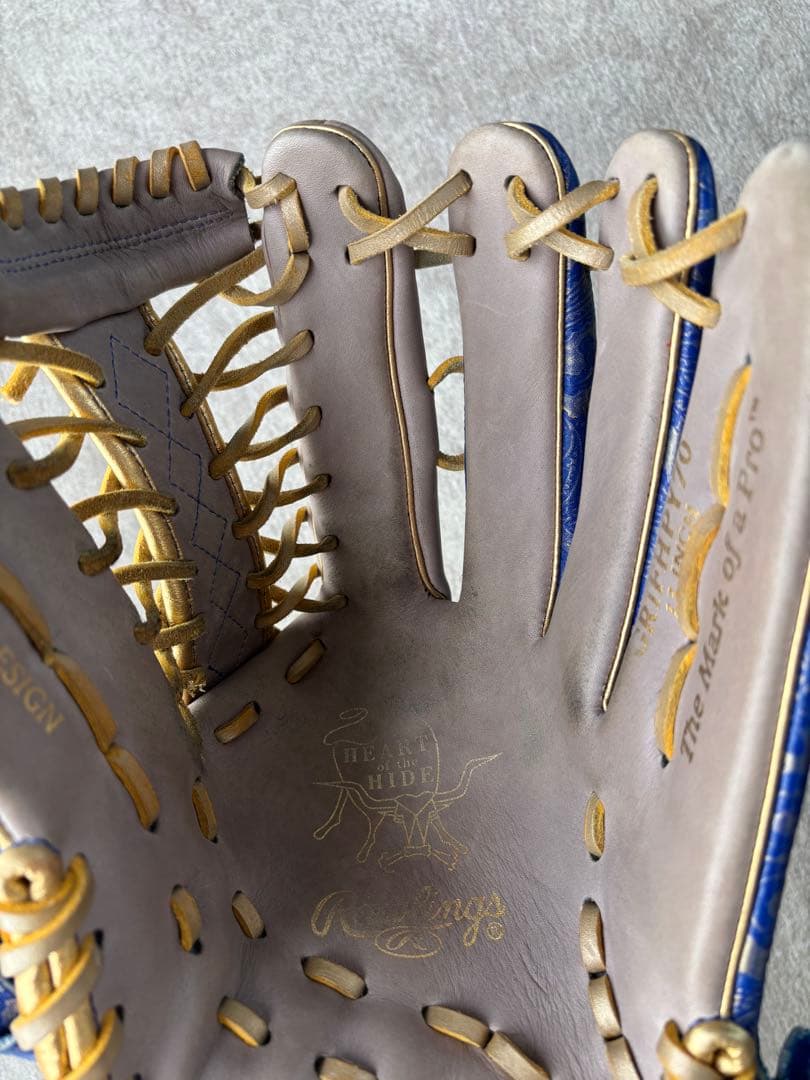 Rawlings 軟式グローブ グレー/青/ゴールド　外野