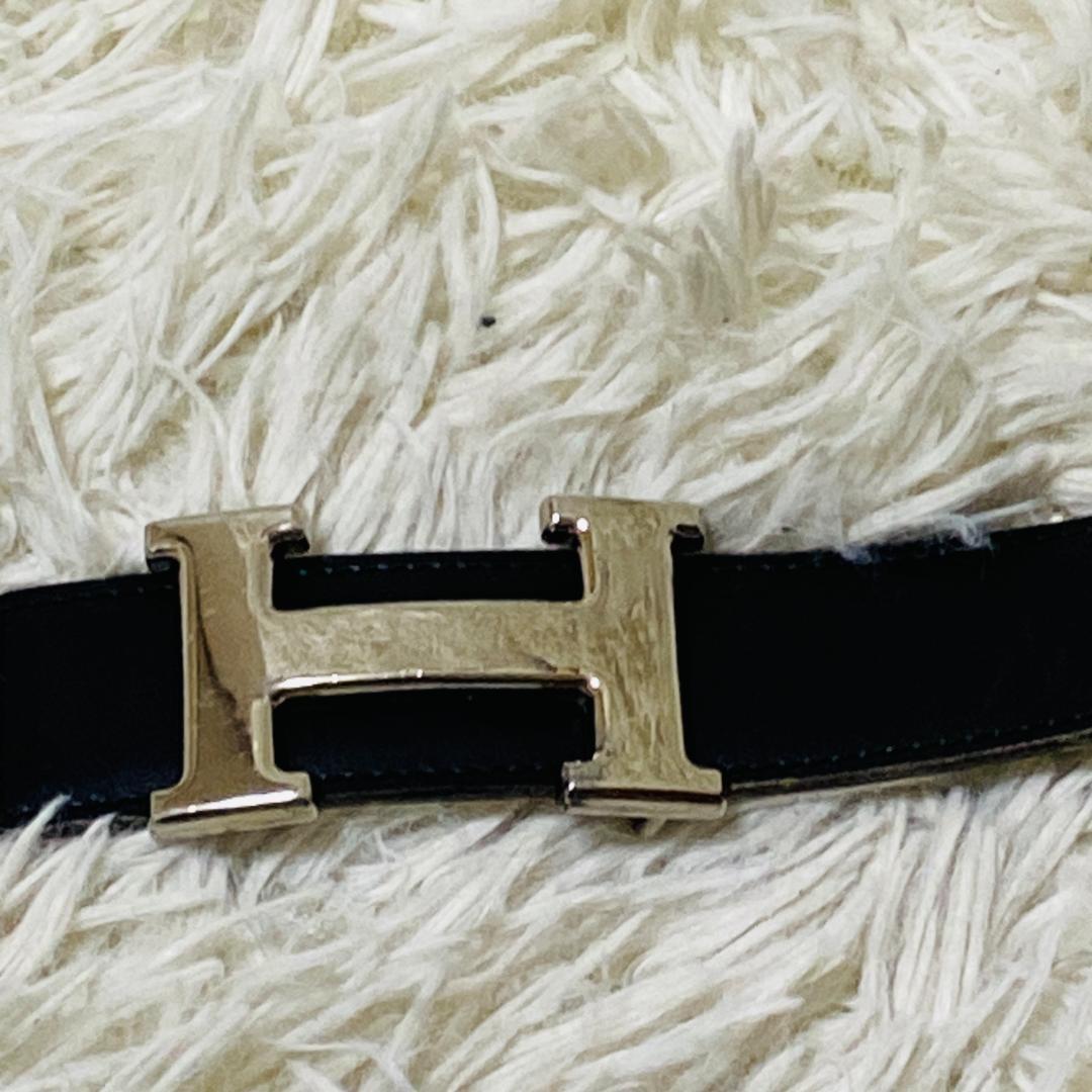 HERMES エルメス コンスタンス リバーシブルベルト 80 シルバー レザー