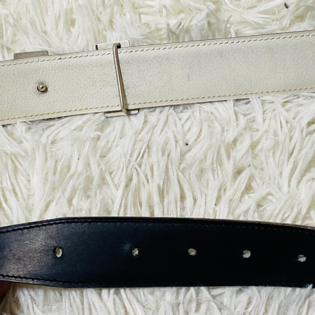 HERMES エルメス コンスタンス リバーシブルベルト 80 シルバー レザー