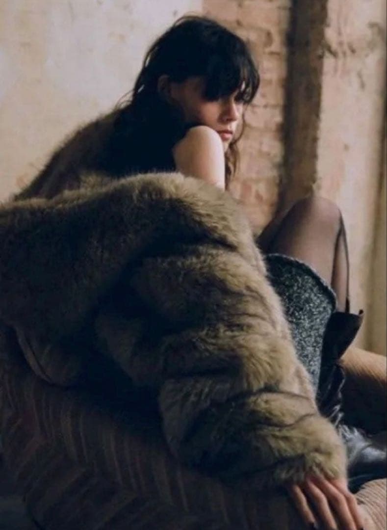 ZARA ファージャケット　フード付きコート　S フェイクファー