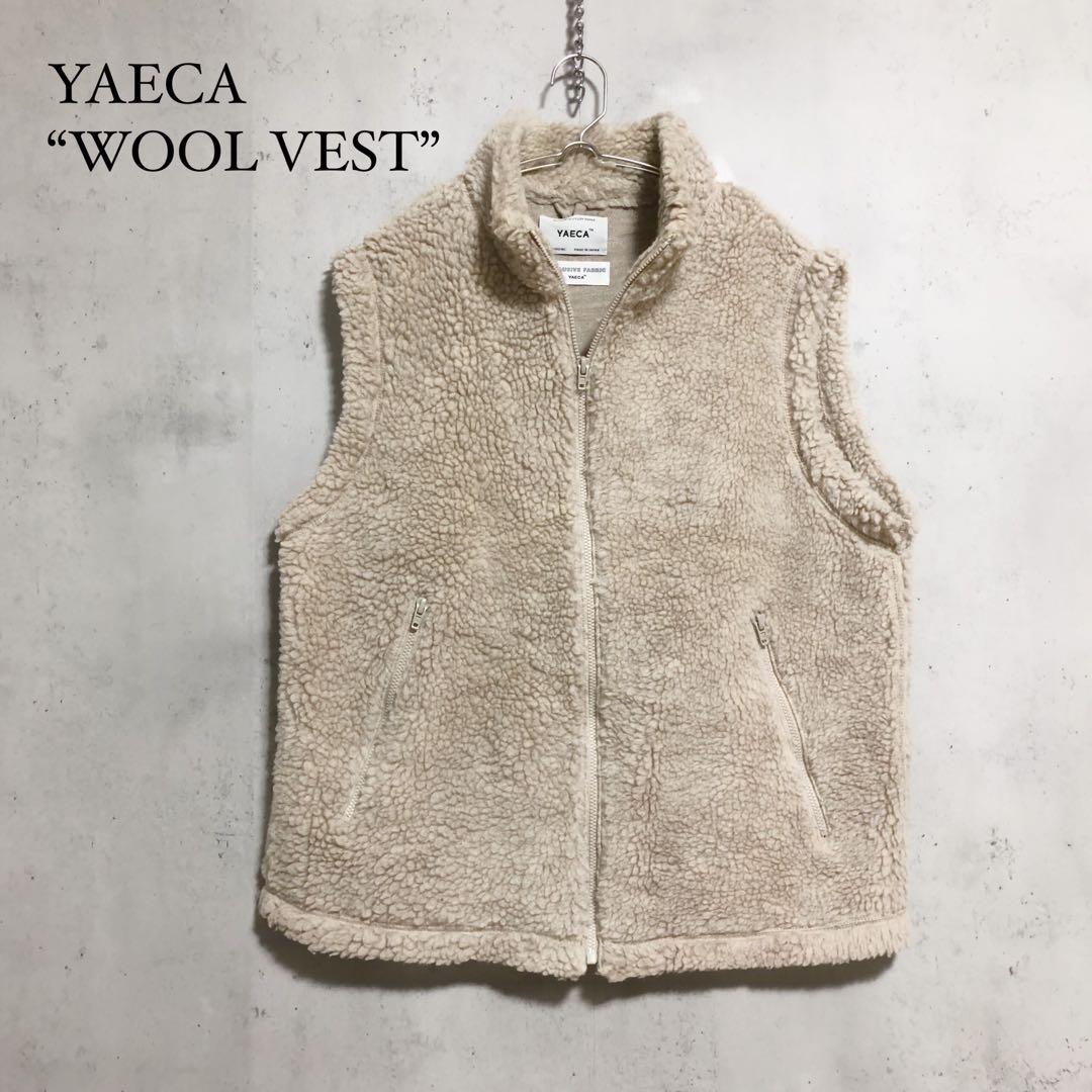 YAECA / ヤエカ　ユニセックス ウール　フルジップアップ　ボアベスト