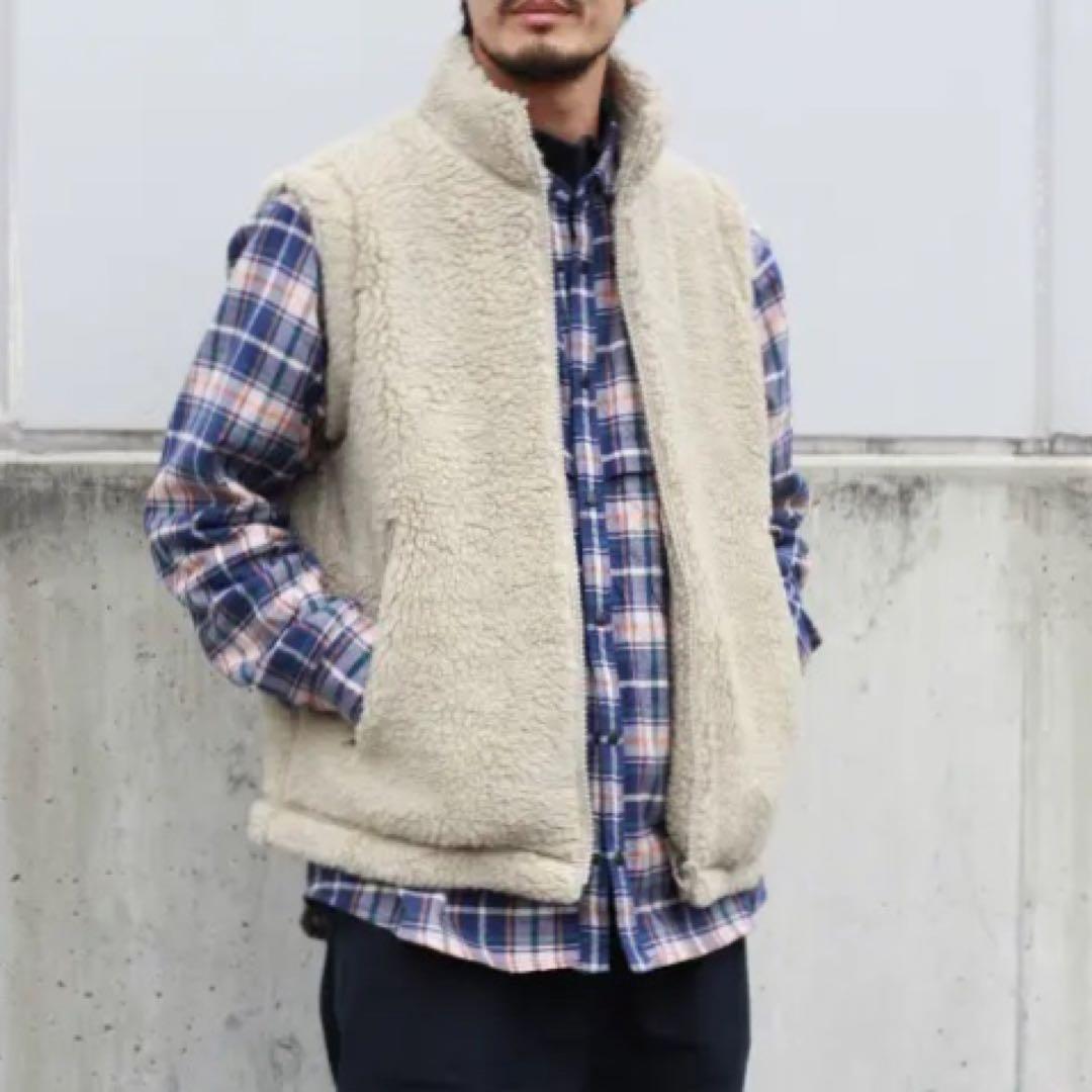 YAECA / ヤエカ　ユニセックス ウール　フルジップアップ　ボアベスト