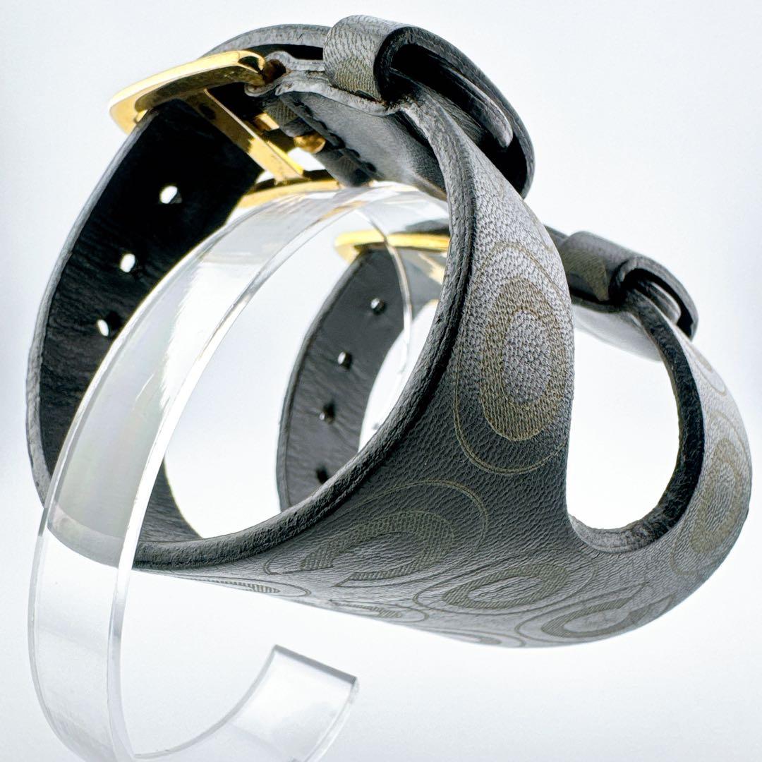 希少 シャネル COCO バングル ブレスレット ヴィンテージ レザー ロゴ