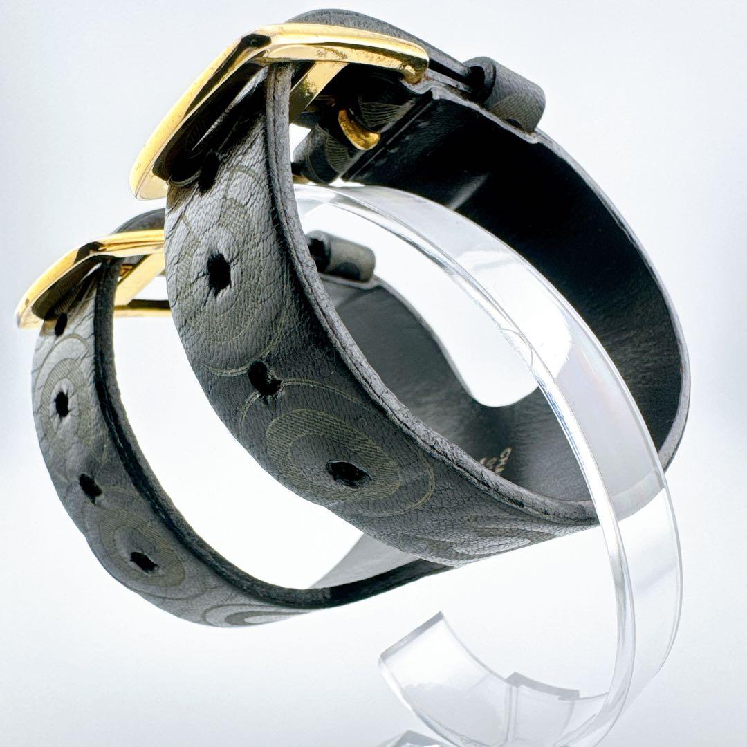 希少 シャネル COCO バングル ブレスレット ヴィンテージ レザー ロゴ