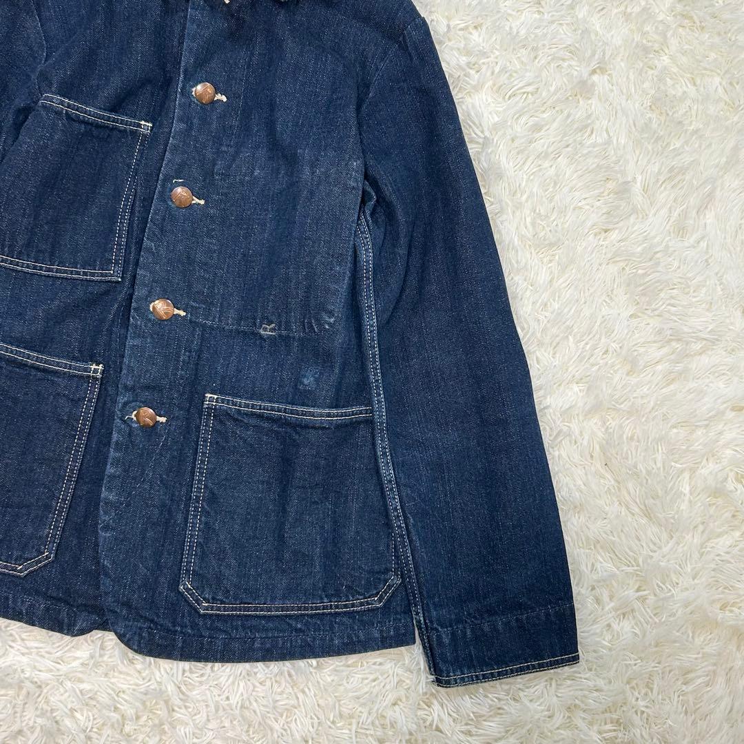 最終価格 45R 45rpm 藍デニム デニムジャケット カバーオール 金ボタン