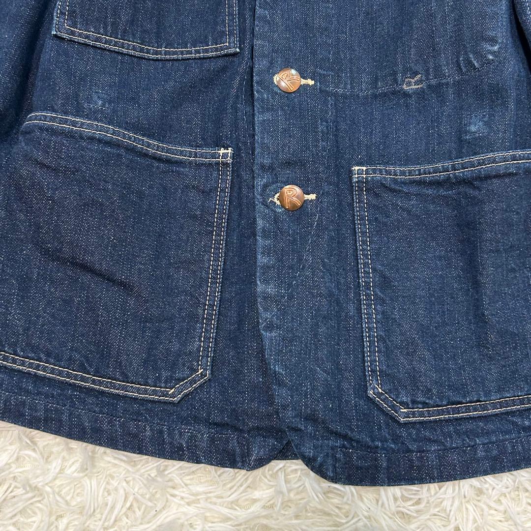 最終価格 45R 45rpm 藍デニム デニムジャケット カバーオール 金ボタン