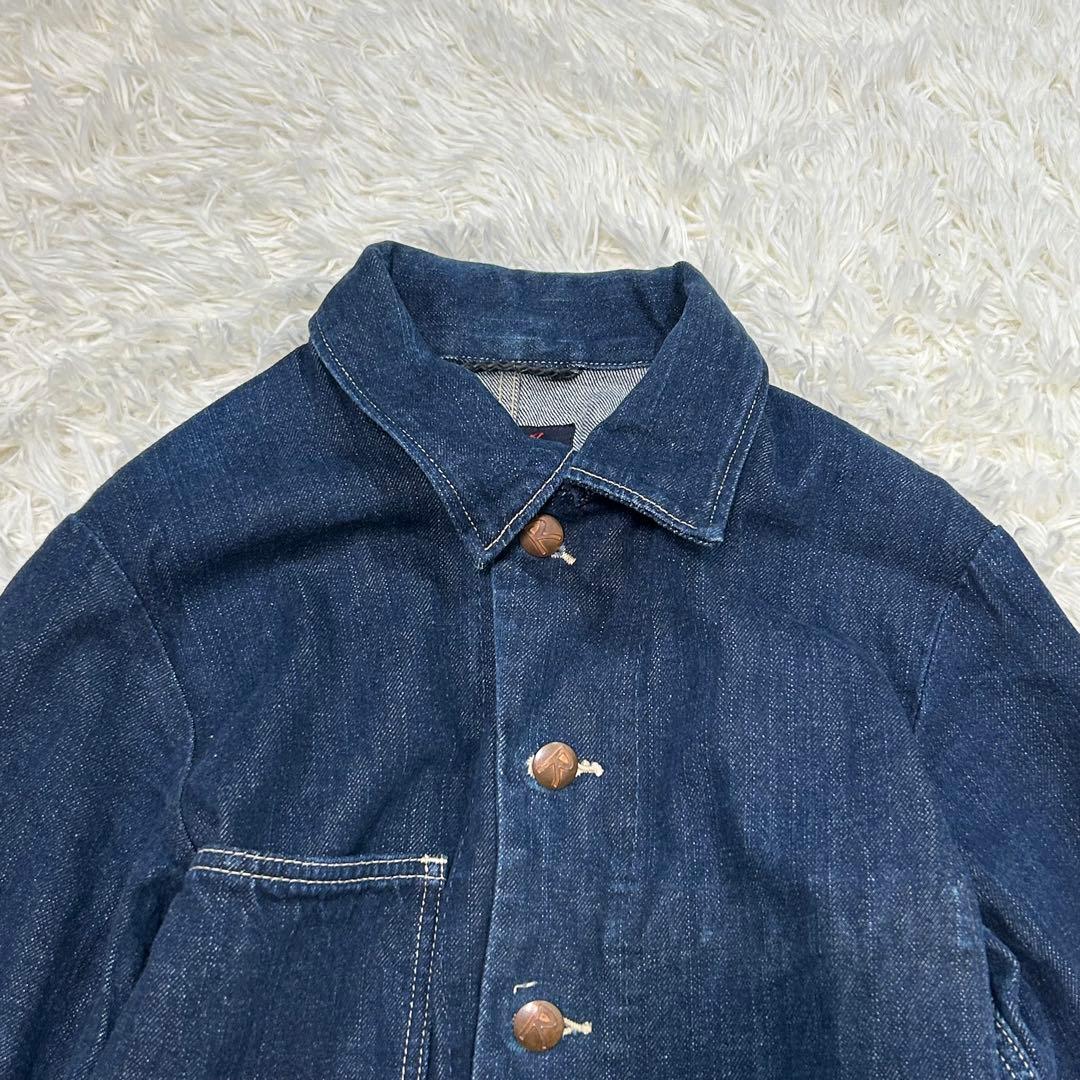 最終価格 45R 45rpm 藍デニム デニムジャケット カバーオール 金ボタン