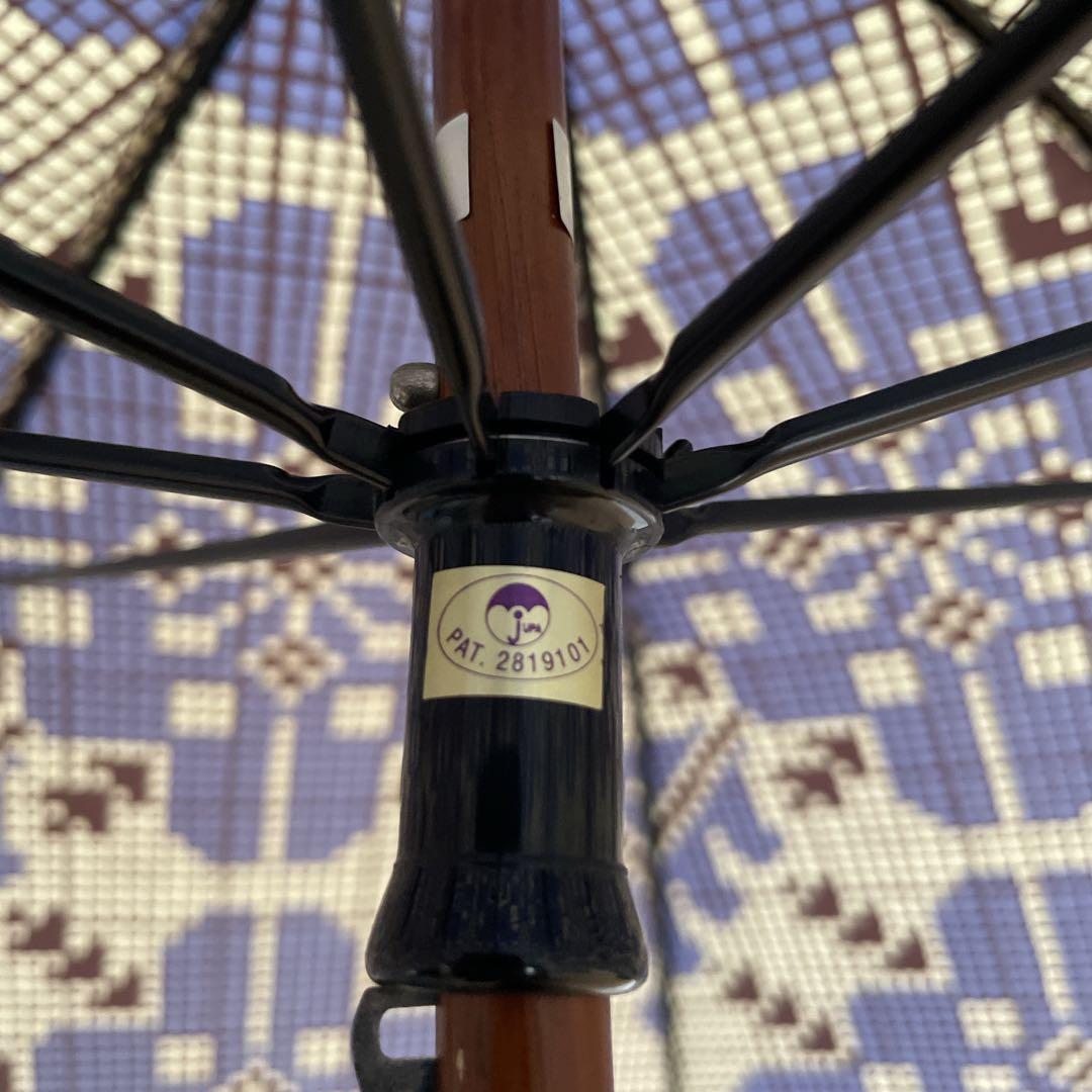 【美品】Vivienne Westwood 長傘　幾何学模様　総柄　ブルー