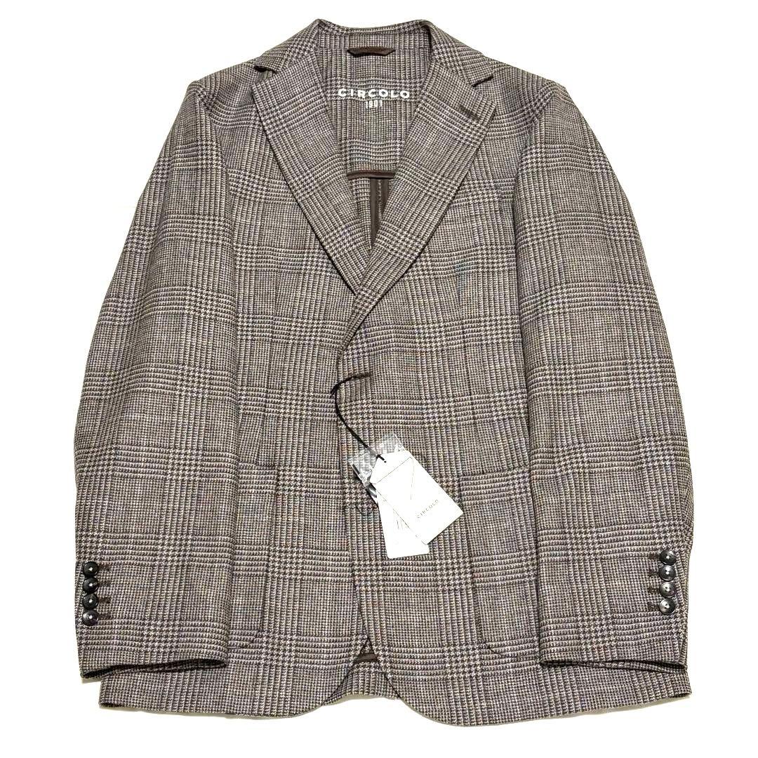 【極美品】CIRCOLO グレンチェックウールコットンジャージージャケット