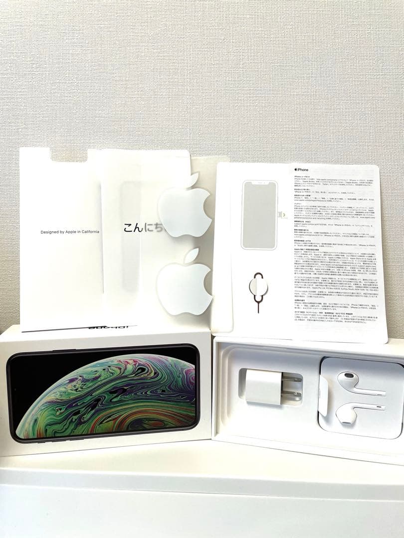 iPhone xs 64gbスペースグレー バッテリー75※新品未使用の付属品付