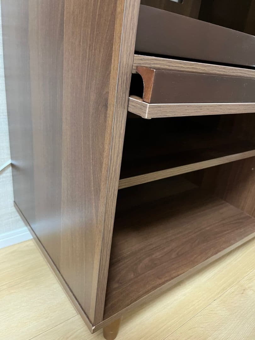 北欧風 フラップ扉付きキッチン収納キャビネット（全体の高さ 96cm)