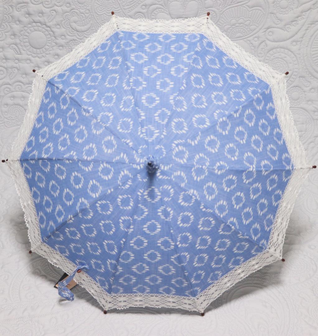 38,500円新品【長傘 日傘】重要無形文化財 久留米絣 手括り藍染め 高級日傘