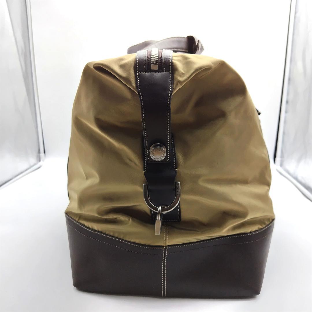 コーチ ボストンバッグ 2way 大容量 ナイロン×レザー 南京錠 チャーム