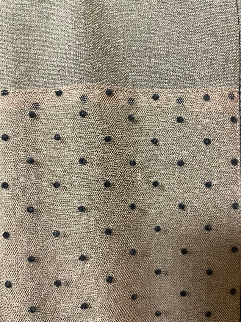 ドット柄パフスリーブロングドレス