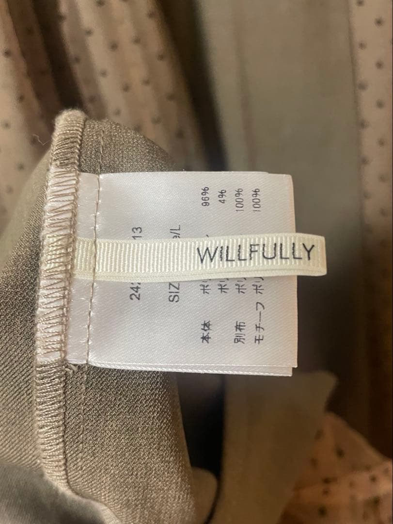 ドット柄パフスリーブロングドレス