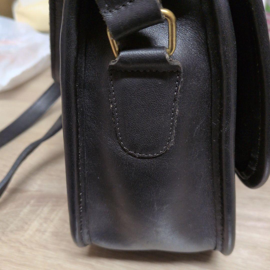 coach ターンロック　ショルダーバッグ　ブラック　レザー
