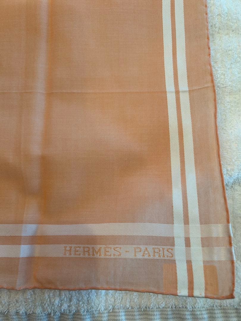 2枚新品未使用HERMES ストライプハンカチ 2色セットシール付き