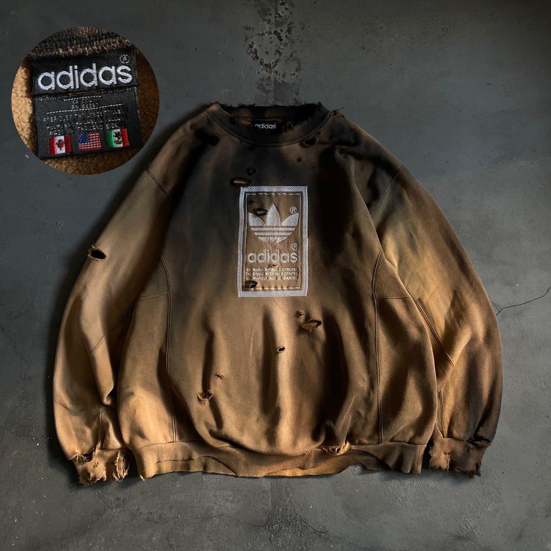 80's“万国旗タグ”adidas“鬼フェード”boro sweat