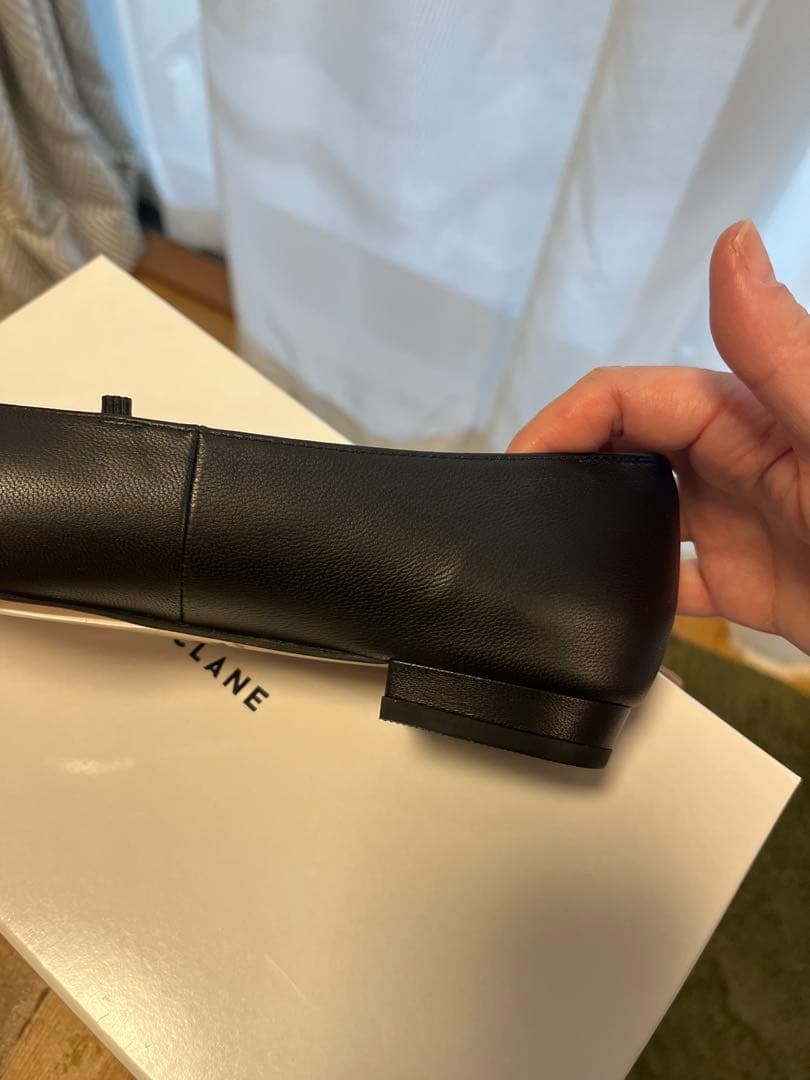 オブリークトウ フラットバレエシューズ 37サイズ ブラック