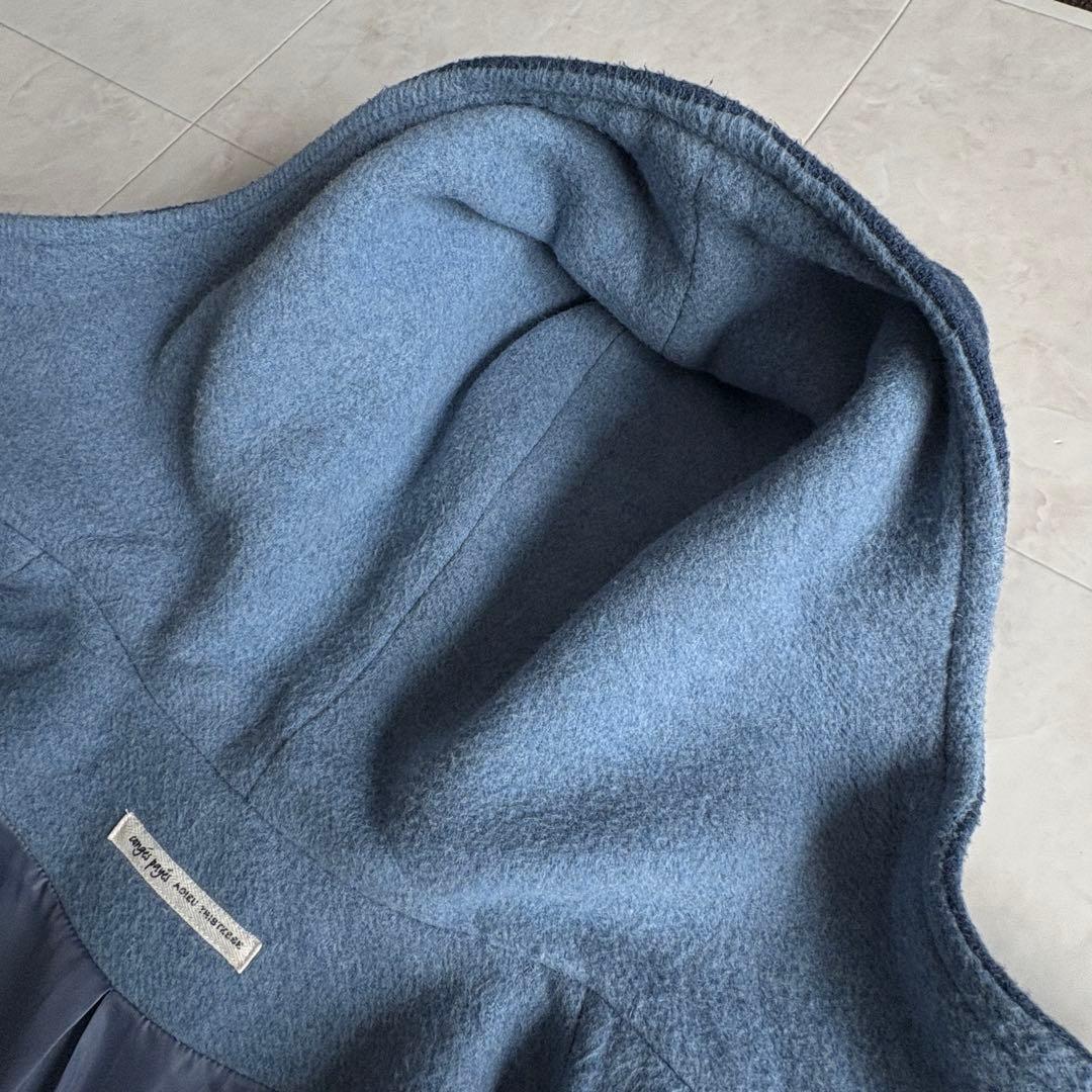 conges payes イタリア生地 フードコート 青 F ゆったり