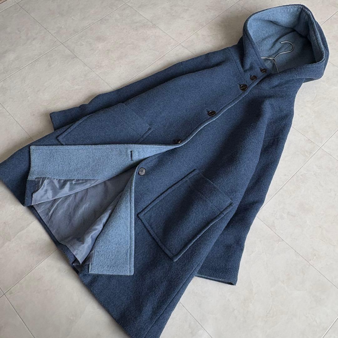 conges payes イタリア生地 フードコート 青 F ゆったり