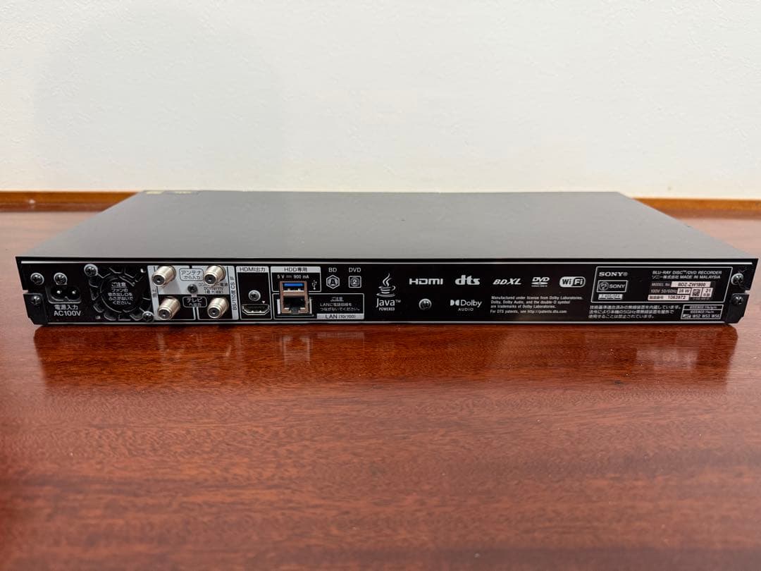 SONY 1TB ブルーレイレコーダー BDZ-ZW1800