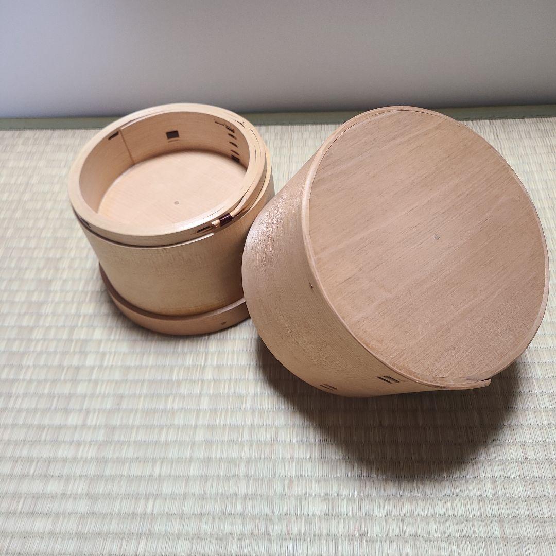 大館　曲げわっぱ　小櫃(おひつ)型　二段重　きこり弁当箱　柴田慶信商店