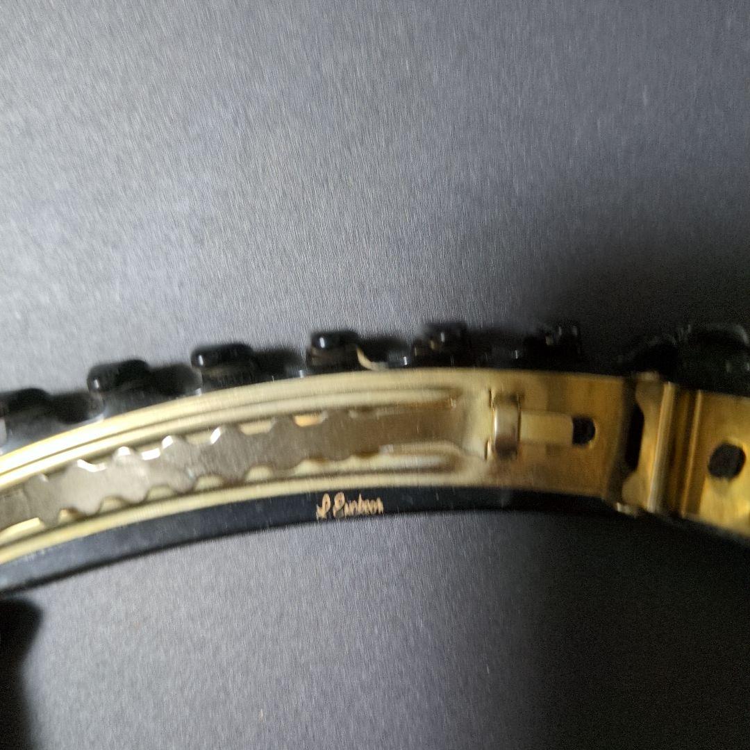 フランスラックス　フルクリスタルキャスケード　ストーン装飾付き黒