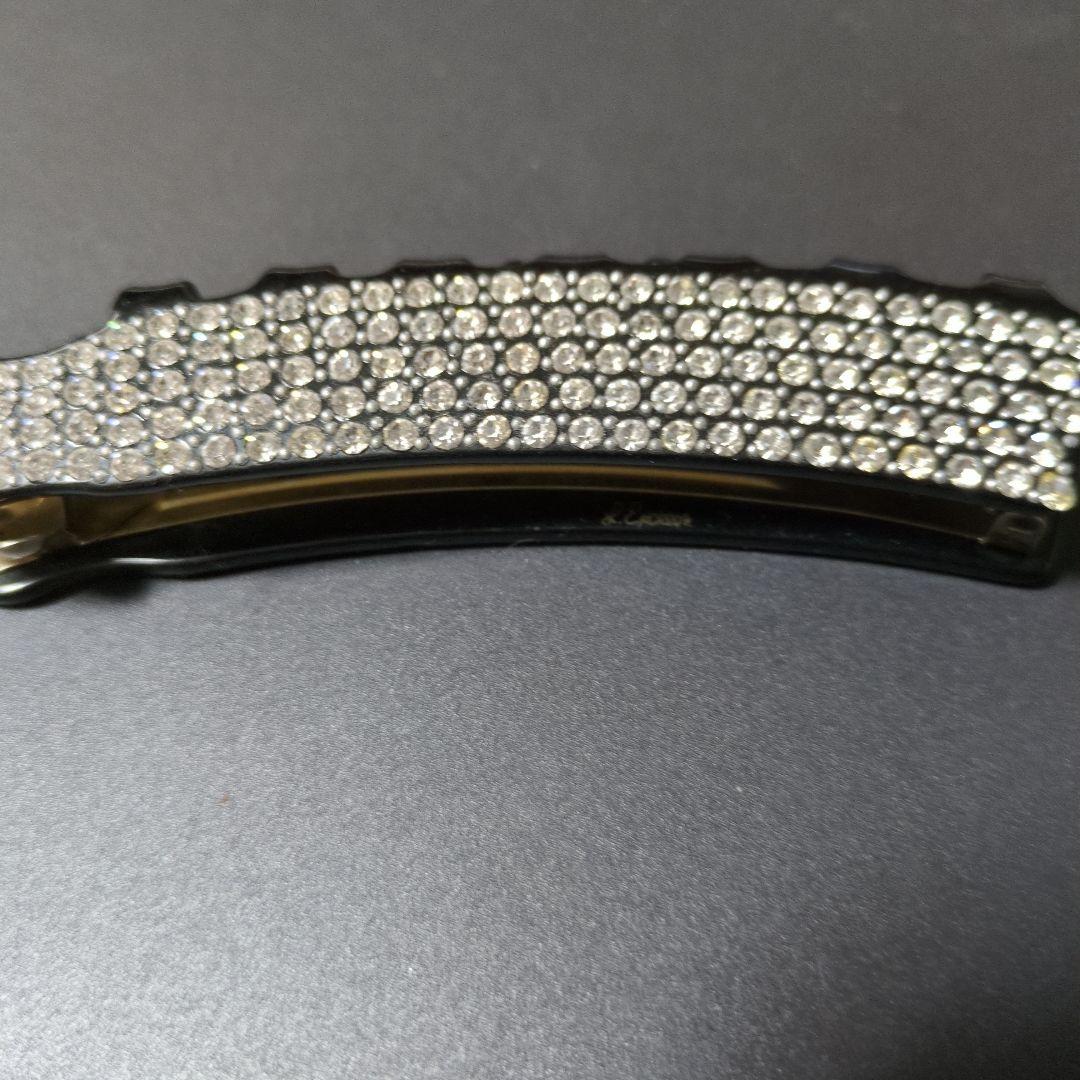 フランスラックス　フルクリスタルキャスケード　ストーン装飾付き黒