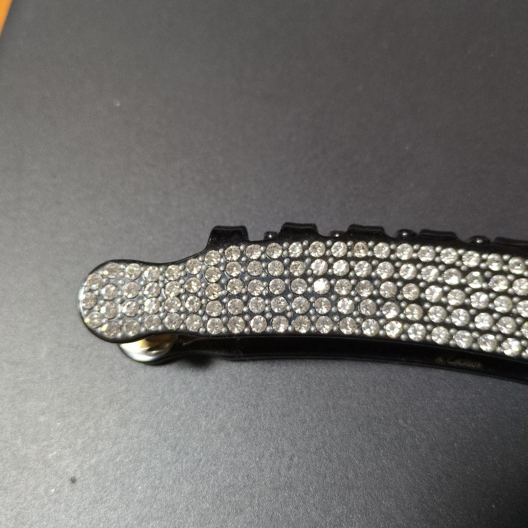 フランスラックス　フルクリスタルキャスケード　ストーン装飾付き黒