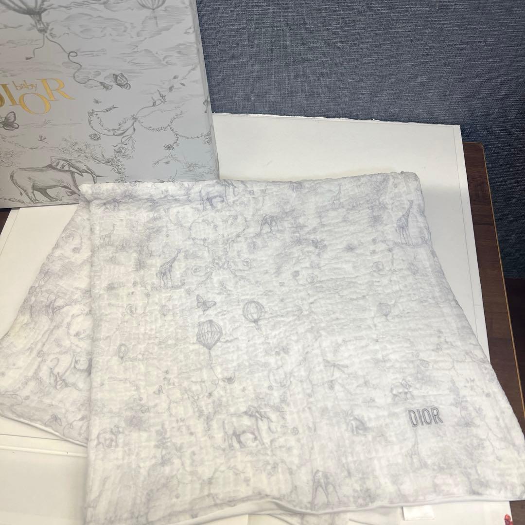 Dior ベビーディオール　おくるみ　モスリン　グレー　ガーゼ