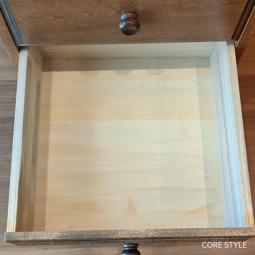 高級　スリムチェスト　5段チェスト　6杯　組木　樺材　アンティーク